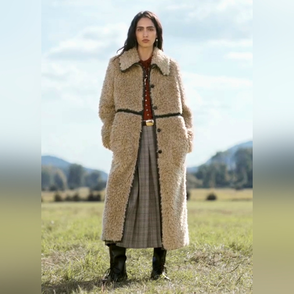 ZARA LIMITED EDITION LIGHT BROWN FLEECE LONG COAT ❤️❤️❤️